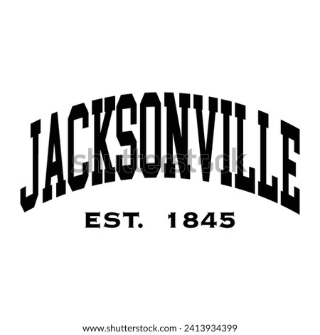 Jacksonville typography design for tshirt hoodie baseball cap jacket and other uses vector