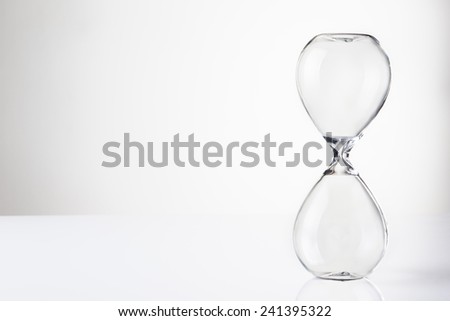 large hour glass sand timer with no sand in there Royalty-Free Stock Photo #241395322