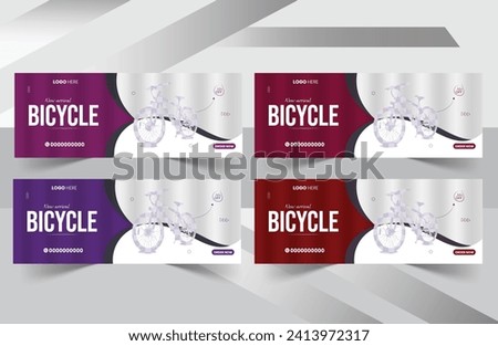 Creative Bicycle sale facebook cover design and social media banner post design template