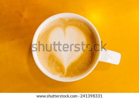 Heart Latte coffee cup - vintage effect style pictures