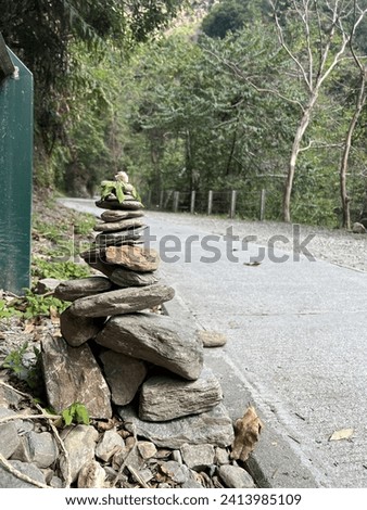 A rock tower founded at the Baiyang Trail of Taroko National Park