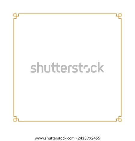 Square Chinese frame border. vector illustration element. Chinese new year traditional decor design.