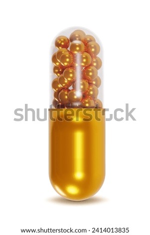 One pill on white background. Medicinal treatment. 3d-rendering