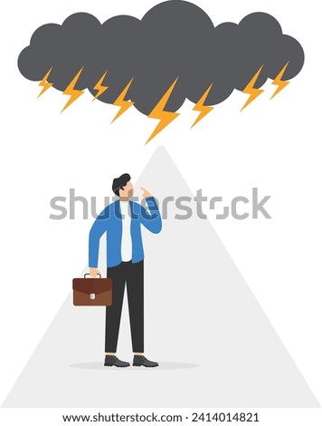 Businessman facing storm. Concept business vector illustration, Storm Cloud, Challenge, Risk.

 Royalty-Free Stock Photo #2414014821