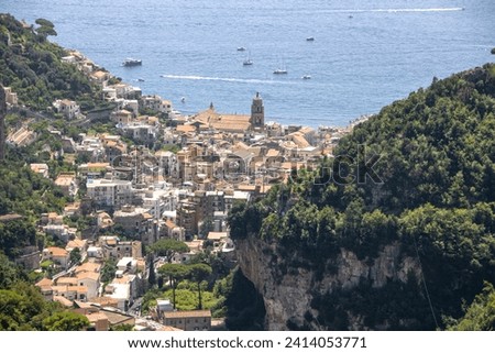 landscape of Amalfi in the paper mills valley Royalty-Free Stock Photo #2414053771