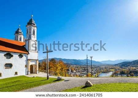 Church on Mountain, Bad Tölz, Bavaria, Germany 