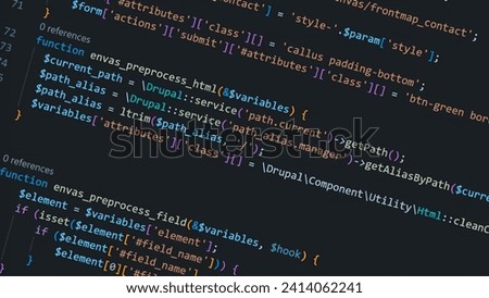 Computer Screen PHP Code, PHP Coding, HTML component coding, PHP background