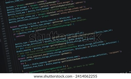 Computer Screen PHP Code, PHP Coding, HTML component coding, PHP background