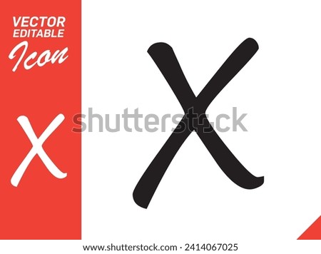 Vector Editable Icon X Logo Cancel