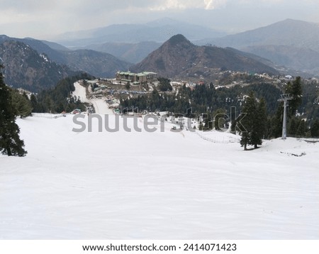 Snowcover picture of Malam jabba Ski Resort From Top of Chairlift Area 