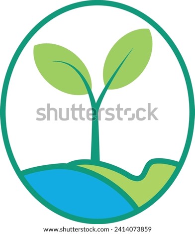 Minimalist ecological style icon for logo