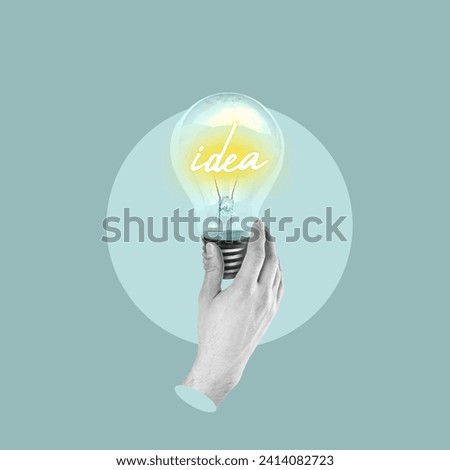 Innovation, ideas, idea, inspiration, holding light bulb to illuminate, creativity idea, inspiration, development, business, sustainable, Innovation, Light Bulb, Inspiration, Ideas, Contemplation Royalty-Free Stock Photo #2414082723