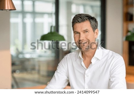 Portrait of confident businessman stock photo