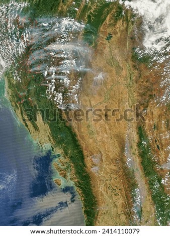Smoke and Fires in Southeast Asia. Smoke and Fires in Southeast Asia. Elements of this image furnished by NASA.