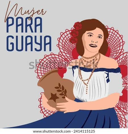 Paraguayan woman, Paraguay, flag, tricolor Royalty-Free Stock Photo #2414115125