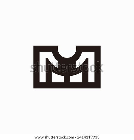  Number one M letter logo. Letter M logo with the number one in the negative space Royalty-Free Stock Photo #2414119933