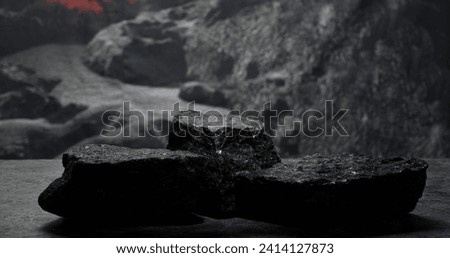 natural stones on a dark background for product presentation