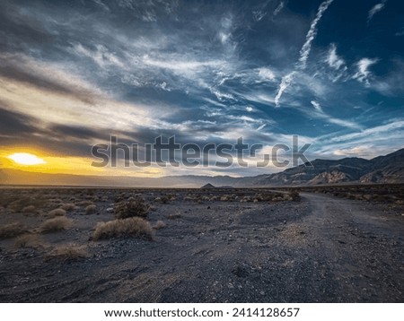 Death Valley Desert. National Park. Eastern California, Mojave Desert, The Great Basin Desert. The hottest place on Earth. Royalty-Free Stock Photo #2414128657