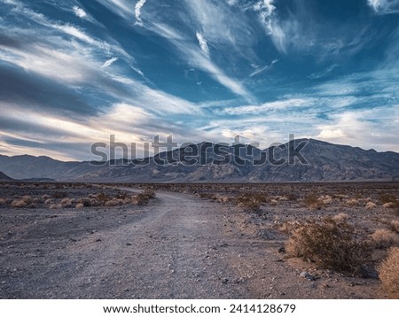 Death Valley Desert. National Park. Eastern California, Mojave Desert, The Great Basin Desert. The hottest place on Earth. Royalty-Free Stock Photo #2414128679