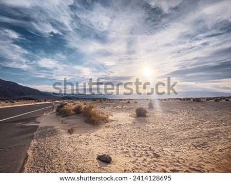 Death Valley Desert. National Park. Eastern California, Mojave Desert, The Great Basin Desert. The hottest place on Earth. Royalty-Free Stock Photo #2414128695