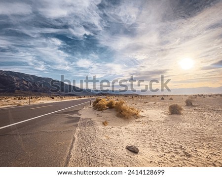 Death Valley Desert. National Park. Eastern California, Mojave Desert, The Great Basin Desert. The hottest place on Earth. Royalty-Free Stock Photo #2414128699