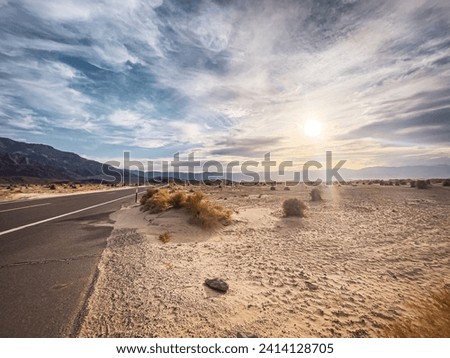 Death Valley Desert. National Park. Eastern California, Mojave Desert, The Great Basin Desert. The hottest place on Earth. Royalty-Free Stock Photo #2414128705