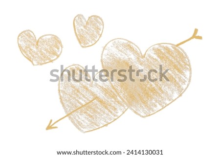 Light brown heart with lines isolated on white background.