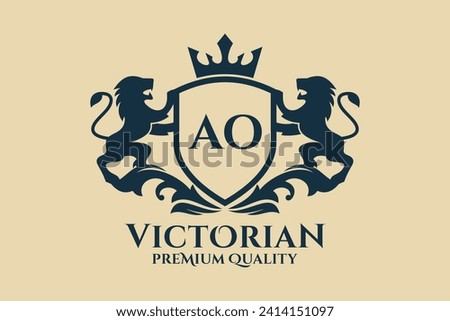Luxury Letter AO  crest Gold color Logo vector, Victory logo, crest logo, wing logo