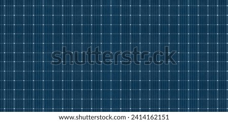 Solar panel grid seamless pattern texture wide background. Sun electric generation, blue solar phtovoltaic cell graphic resource. Alternative energy source. Royalty-Free Stock Photo #2414162151