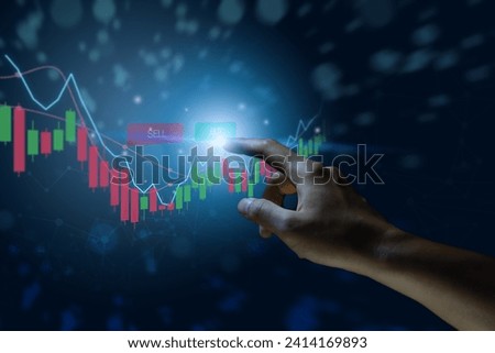 Businessmen work with stock market investments using computer and tablets to analyze trading data. smartphone with stock exchange graph on screen. Financial stock market.