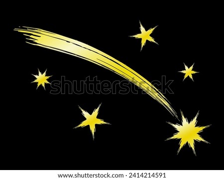 Shooting star drawn with a brush.