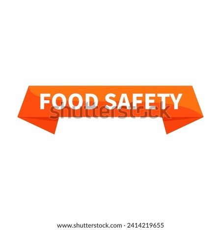 Food Safety Orange Ribbon Rectangle Shape For Hygiene Warranty Information Promotion Business Marketing Social Media Announcement
