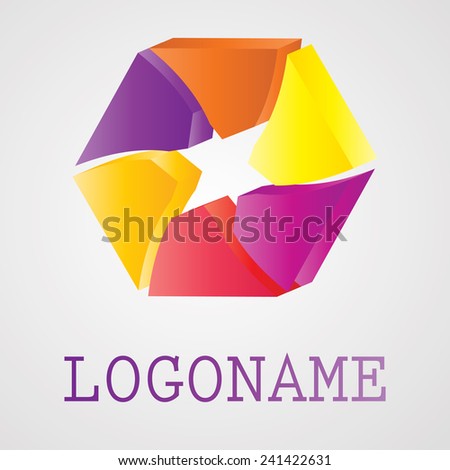 Abstract 3d Colorful Logo Design in Circle Form. Vector. 