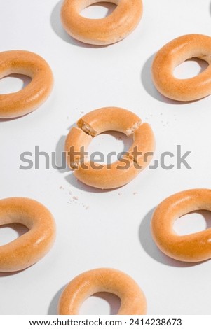 set of bagels on a white background
