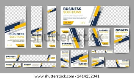 Set of business web banners template design with image space. vector	 Royalty-Free Stock Photo #2414252341