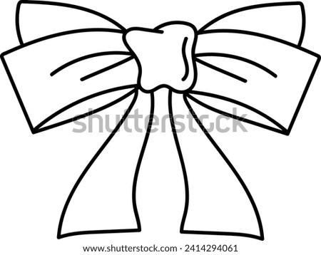 Bow Lined Doodle Vector Illustration