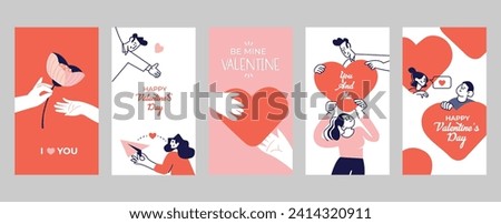 Charm your Valentine with our adorable card template! Express love with this cute design, perfect for lovers. Seize the moment with our heartfelt creation! 💖 #ValentinesDay #LoveCards #GraphicDesign Royalty-Free Stock Photo #2414320911