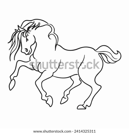 Vector illustration horse graphic design,art tattoo sketch,hand drawing,use in printing