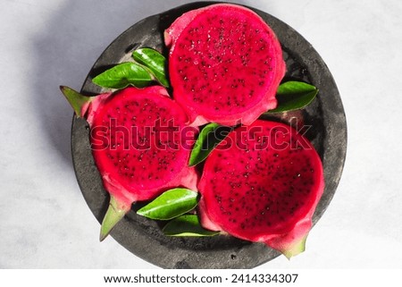 chopped dragon fruit on a plate