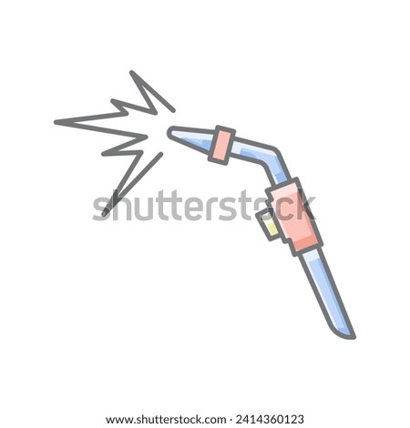 Welding Torch awesome lineal color icon , vector, pixel perfect, illustrator file