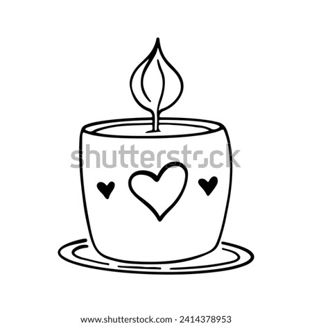 Valentine Element Illustration. Hand-Drawn Doodle Valentine Sign and Symbol Candle