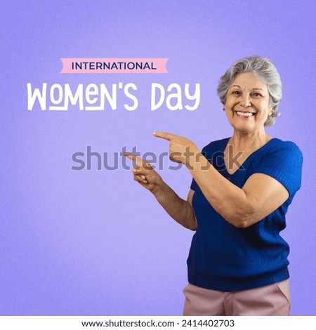 Women’s Day Template Design Background for Social Media with Mature Smiling Woman