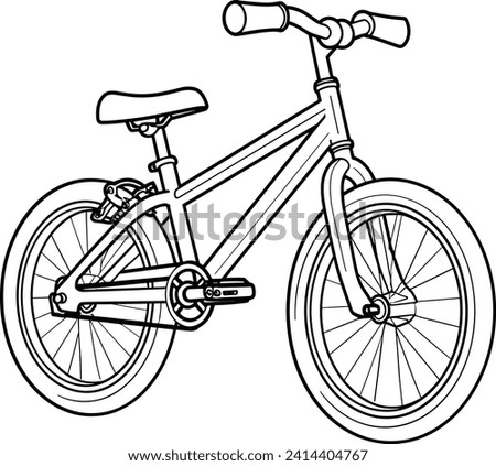 Bicycle coloring page modern classic paddle cycle  vector illustration