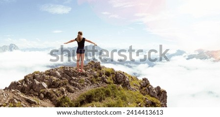 Austria, south tyrol, hiker stock photo Royalty-Free Stock Photo #2414413613