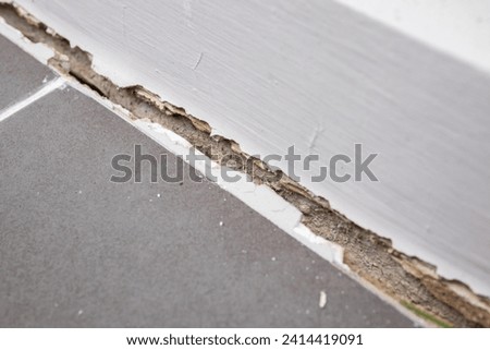 cracked concrete floor of the house