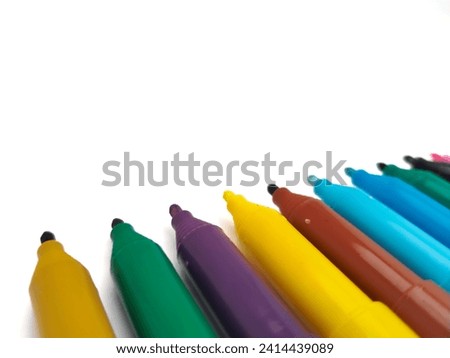 Multicolored marker tip on bright background
