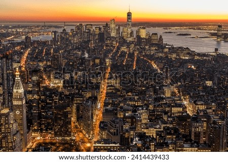 Usa- new york city- cityscape at dusk