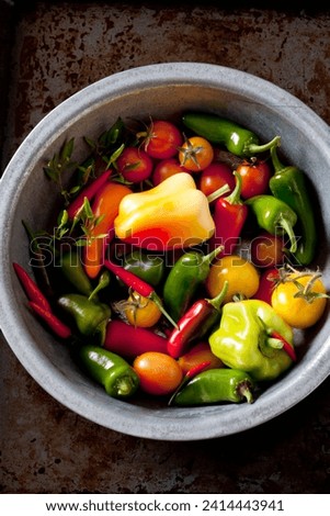 Bowl of organic vegetables stock photo