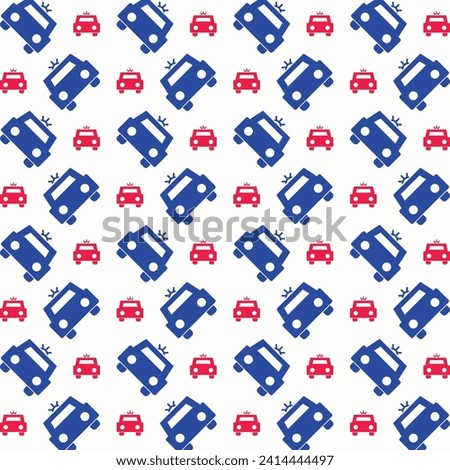 Police Car creative design repeating trendy pattern vector illustration background