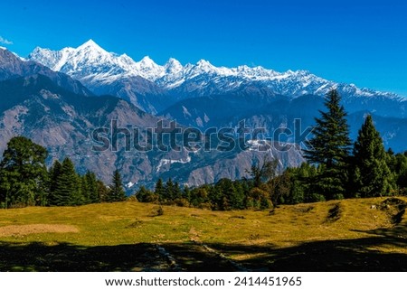 Mesmerizing view at Munsiyari, Uttarakhand, India. Royalty-Free Stock Photo #2414451965